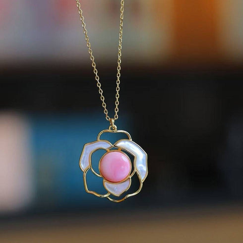 Rose Pink Queen Conch Pearl Necklace - House Of Pearls